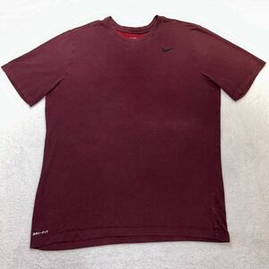 Nike Dri-Fit Men's Red Short Sleeve Cotton Training T-Shirt Size Small